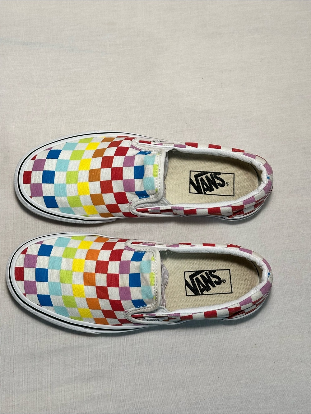 Vans Slip-On Rainbow Checkerboard Canvas Sneakers - Picture 3 of 6